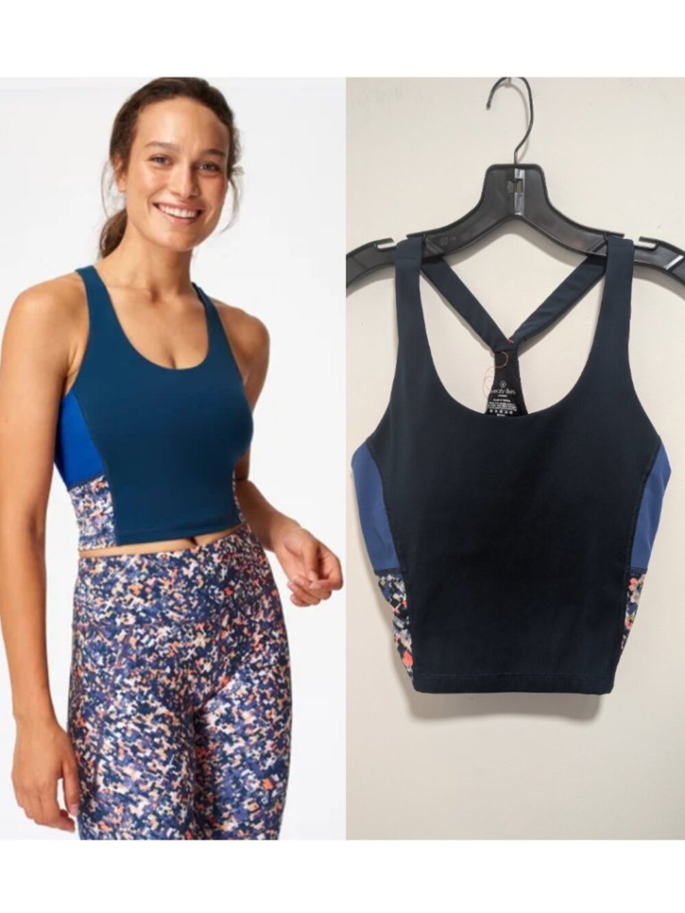 Sweaty Betty | Power Racerback Crop Tank In Navy Blue